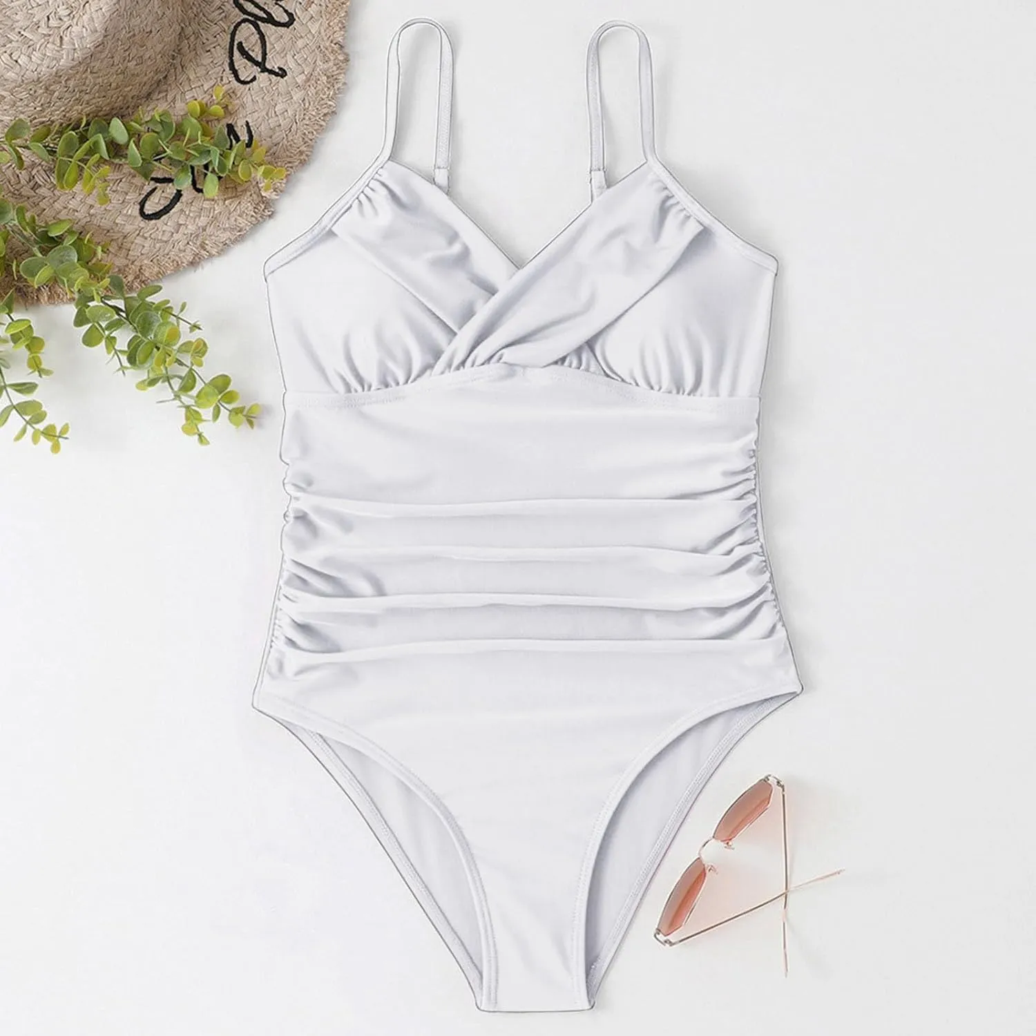 Womens One Piece Swimsuits Sleeveless Tummy Control Thong Bathing Suit Fashion Full Coverage Slim Fit Holidays Swimwear