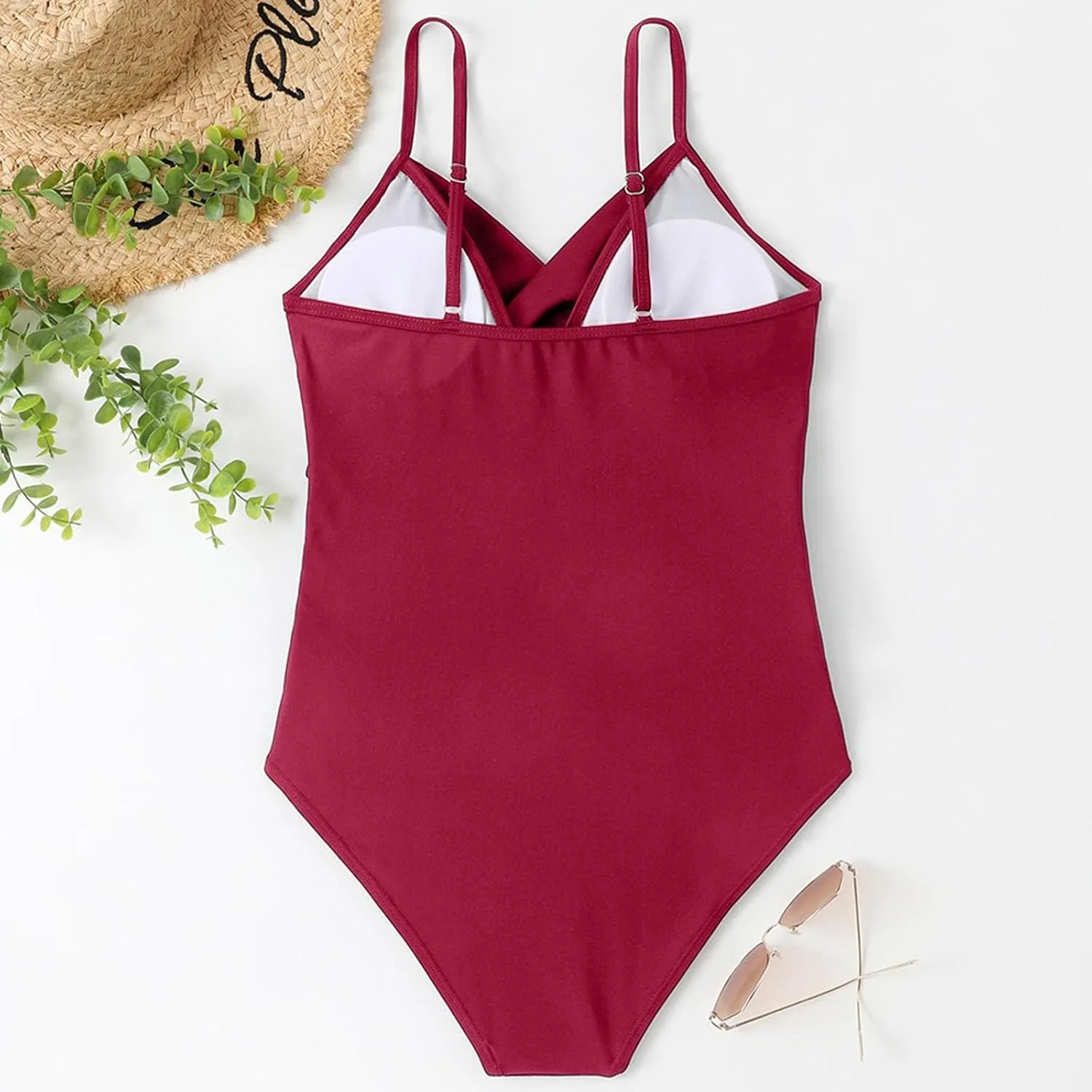 Womens One Piece Swimsuits Sleeveless Tummy Control Thong Bathing Suit Fashion Full Coverage Slim Fit Holidays Swimwear