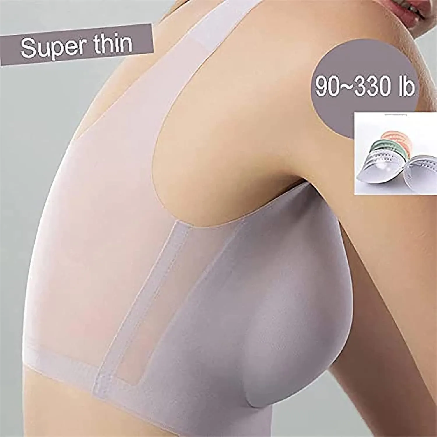 Womens Seamless Bra Summer Lightweight No Underwire Mastectomy Bra Mesh Breathable Bras Ultra Thin Ice Silk Bras