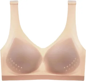 Womens Seamless Bra Summer Lightweight No Underwire Mastectomy Bra Mesh Breathable Bras Ultra Thin Ice Silk Bras
