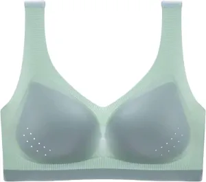 Womens Seamless Bra Summer Lightweight No Underwire Mastectomy Bra Mesh Breathable Bras Ultra Thin Ice Silk Bras