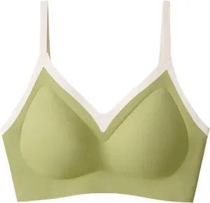 Women's Seamless Bras Color Block Push Up Lifting Comfort Bralettes Full Coverage Breathable Wireless Everyday Bra