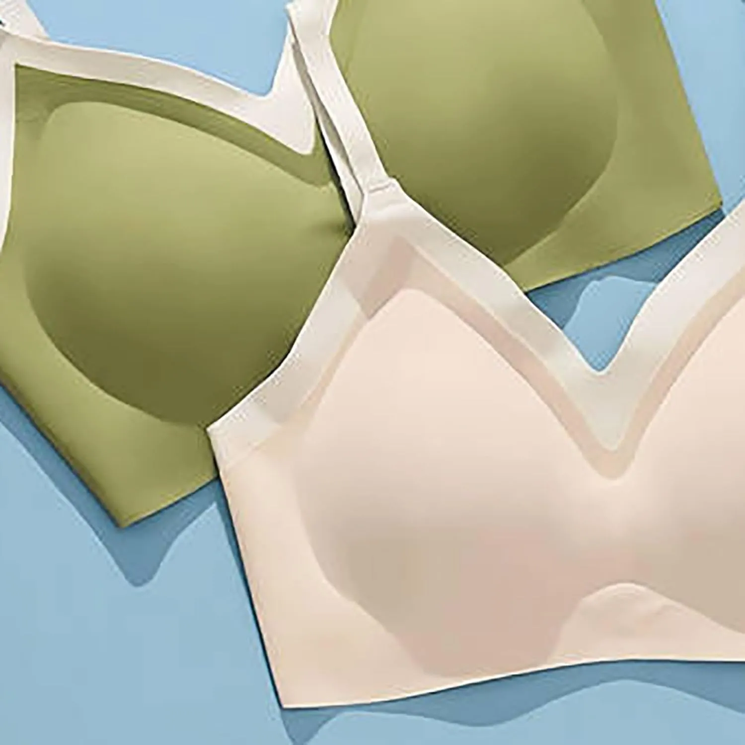Women's Seamless Bras Color Block Push Up Lifting Comfort Bralettes Full Coverage Breathable Wireless Everyday Bra