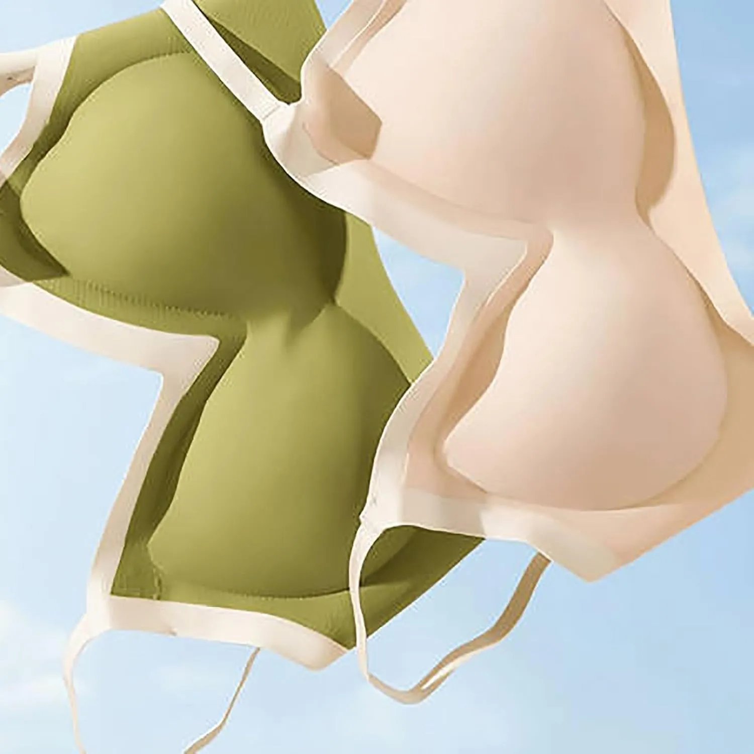 Women's Seamless Bras Color Block Push Up Lifting Comfort Bralettes Full Coverage Breathable Wireless Everyday Bra