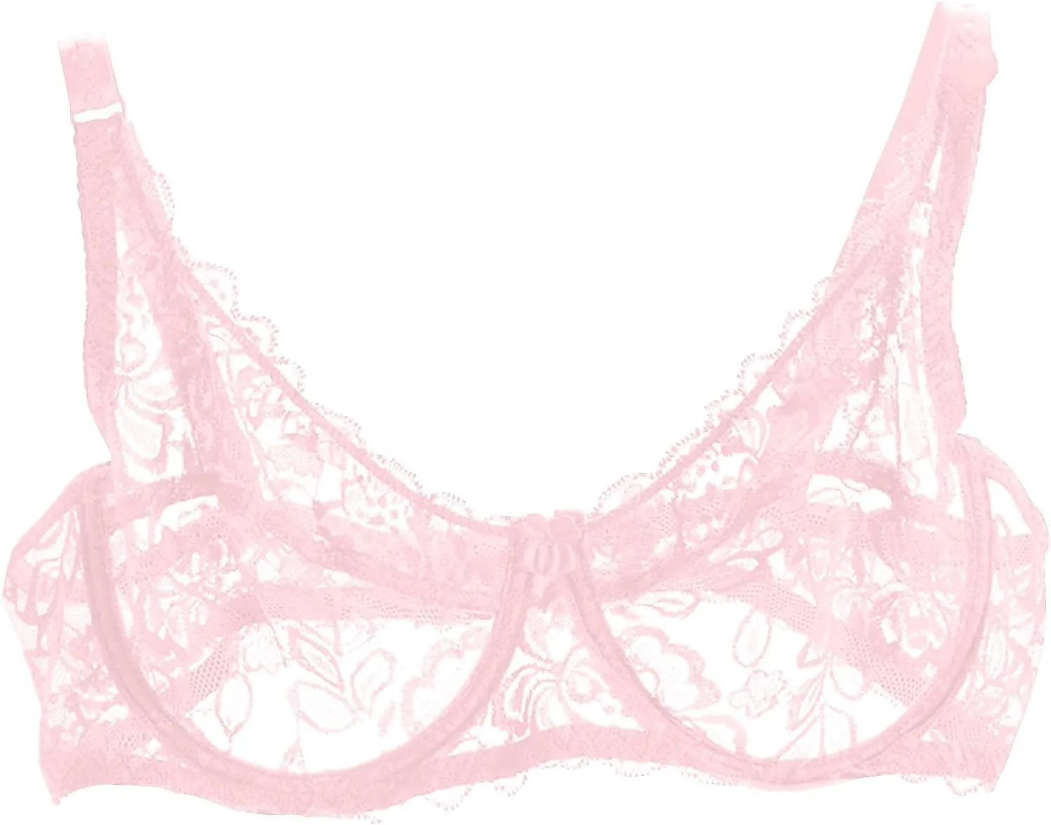 Women's Sexy Bra Sheer Lace Bra Floral Lace Bralettes Plus Size Full Coverage See Through Bralettes Mesh Soft Bras