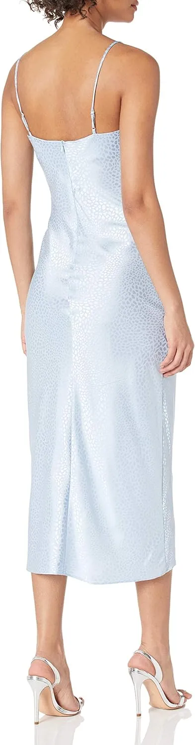 Women's Sian Sleeveless Cowl Neck Faux Wrap Midi Slip Dress