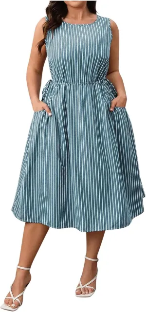 Womens Sleeveless Summer Dresses Plus Size Casual Dress A Line Loose Shift Dress 2025