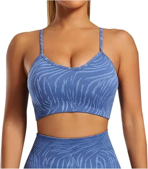 Women's Sports Bra Spaghetti Strap Comfort Push Up Lifting Soft Bralette Full Coverage Athletic Workout Yoga Crop Top