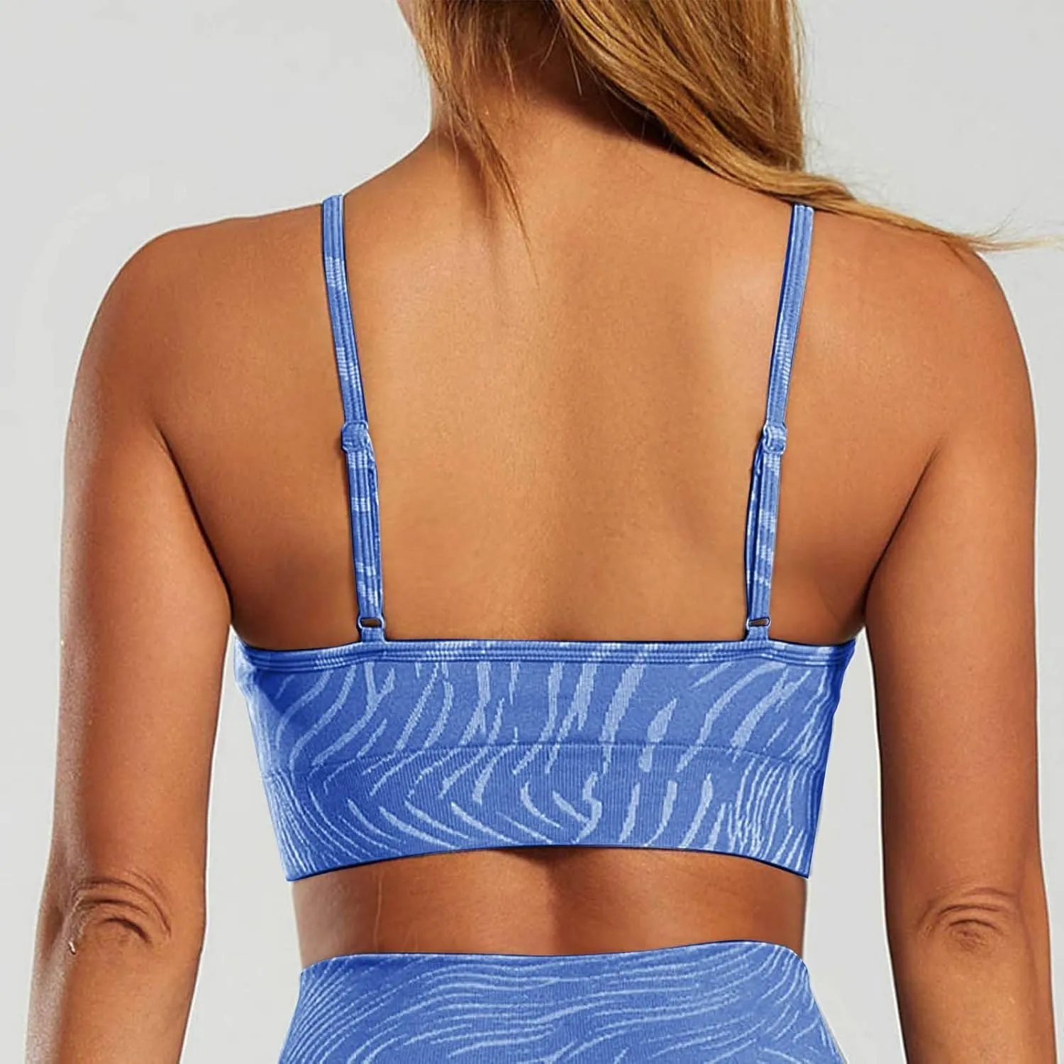 Women's Sports Bra Spaghetti Strap Comfort Push Up Lifting Soft Bralette Full Coverage Athletic Workout Yoga Crop Top