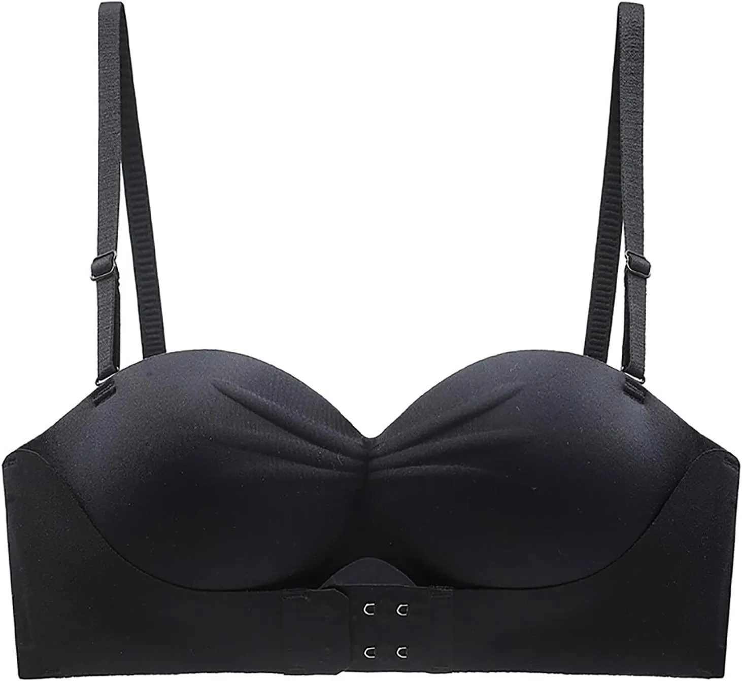 Women's Strapless Push Up Bandeau Bras Soft Seamless Wirefree Everyday Bra Front Closure Beauty Back Brassiere