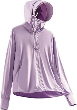 Women's Sun Protection Jacket Long Sleeve Zip Up Smooth Soft Comfort Gym Hoodies Trendy Lightweight UPF50  Jackets