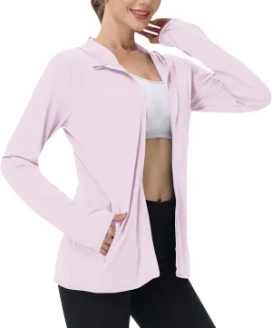 Womens Sunscreen Jacket Hoodies Sweater Long Sleeve Pockets Outdoor Lattice Splicing Pullover Sweatshirts Coats