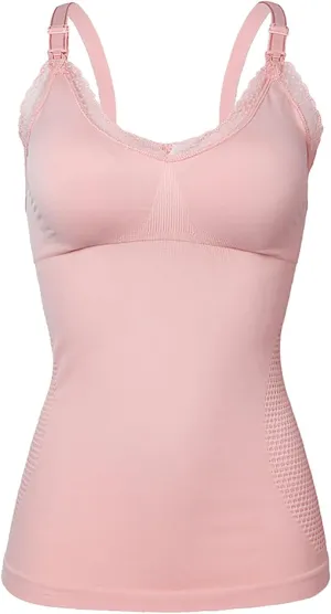 Women's Tank Top with Shelf Bra Adjustable Strap Breastfeeding Nursing Bra Wider Strap Camisole Basic Cami Tanks