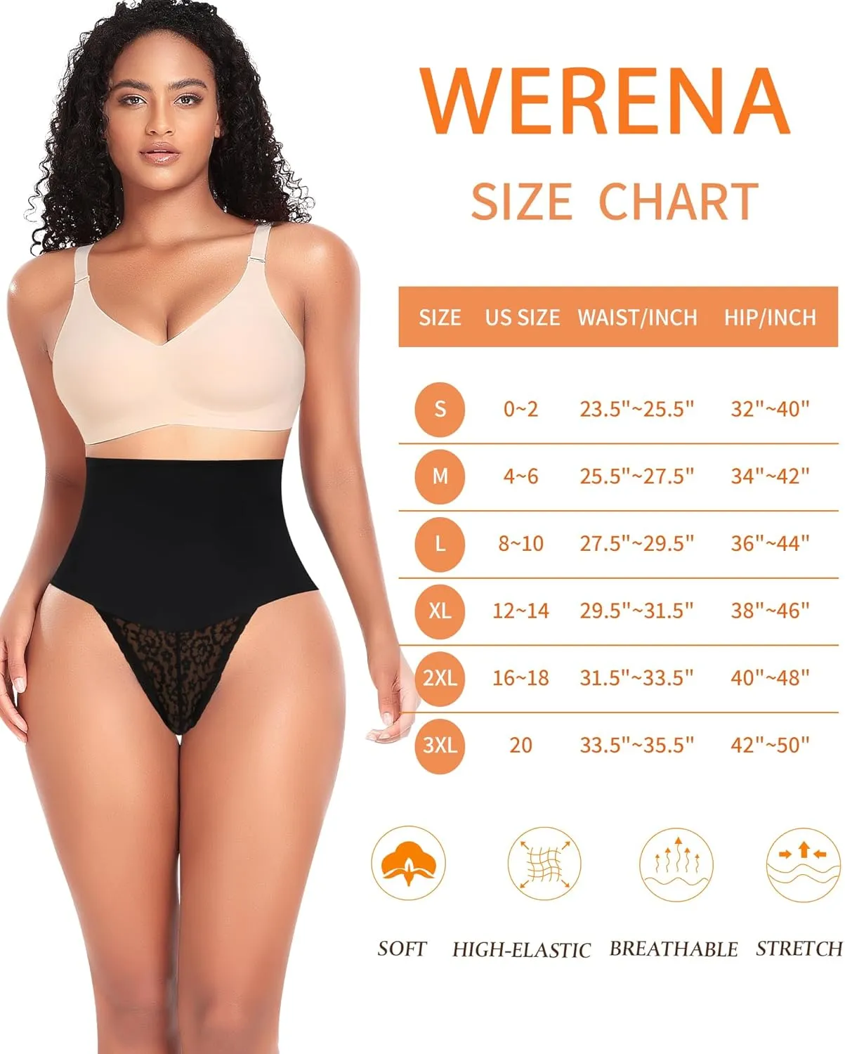 Womens Thong Shapewear Mid to High Waisted Shaper Thong WN0017