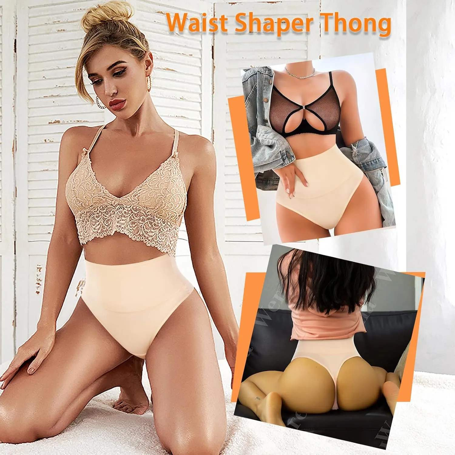 Womens Thong Shapewear Mid to High Waisted Shaper Thong WN0017