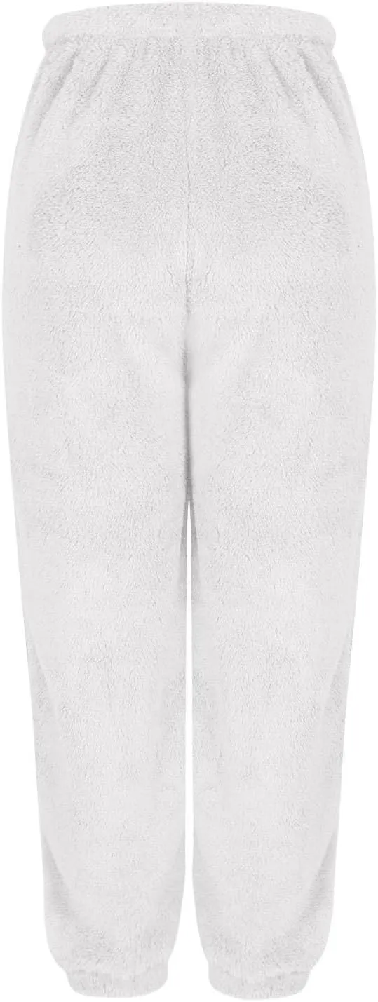 Womens Winter Cozy Lounge Pants Warm Soft Fleece Pajama Bottoms Sleepwear Sherpa Lined Athletic Active Sweatpants