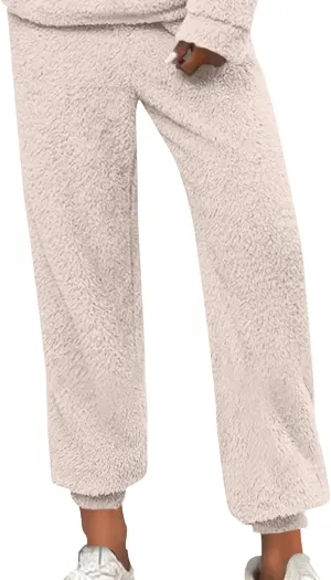 Womens Winter Cozy Lounge Pants Warm Soft Fleece Pajama Bottoms Sleepwear Sherpa Lined Athletic Active Sweatpants