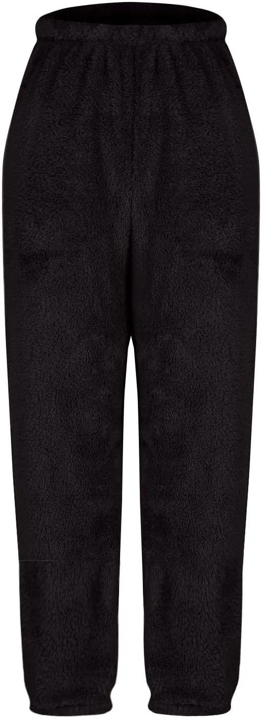 Womens Winter Cozy Lounge Pants Warm Soft Fleece Pajama Bottoms Sleepwear Sherpa Lined Athletic Active Sweatpants