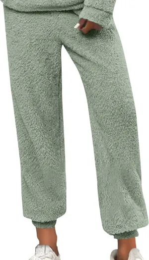 Womens Winter Cozy Lounge Pants Warm Soft Fleece Pajama Bottoms Sleepwear Sherpa Lined Athletic Active Sweatpants
