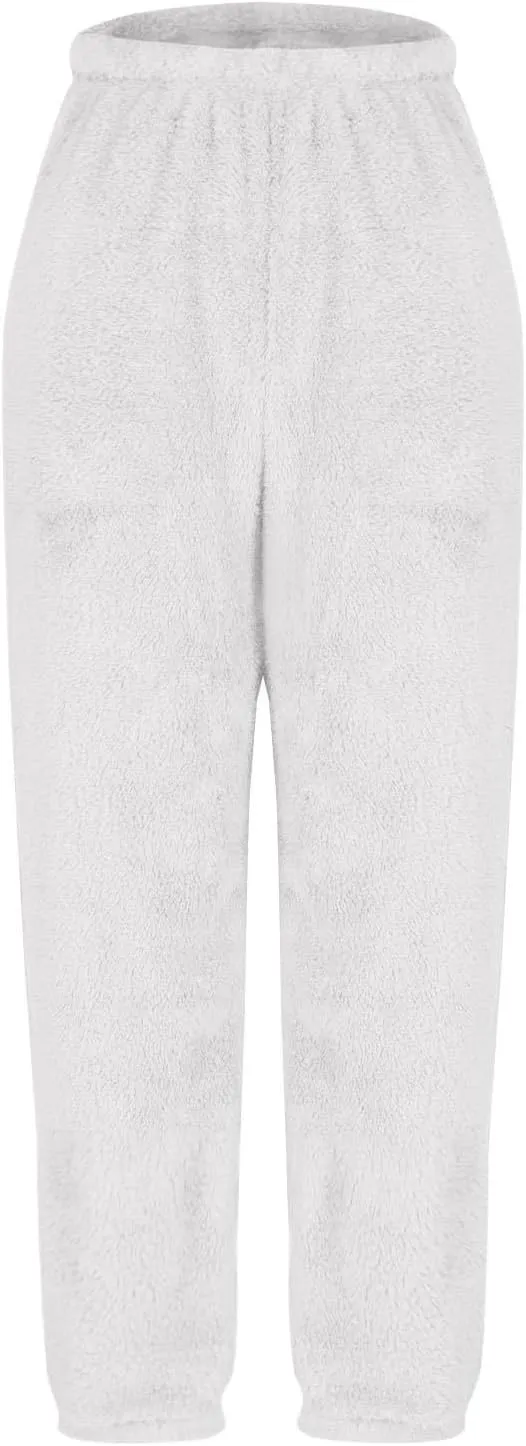 Womens Winter Cozy Lounge Pants Warm Soft Fleece Pajama Bottoms Sleepwear Sherpa Lined Athletic Active Sweatpants