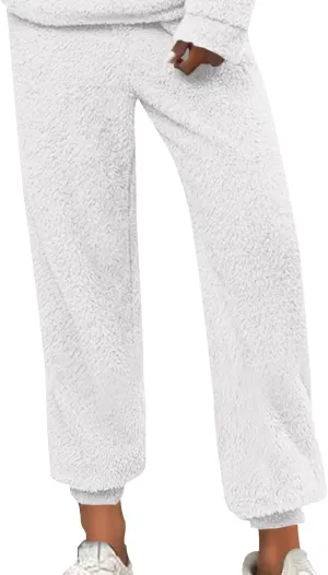 Womens Winter Cozy Lounge Pants Warm Soft Fleece Pajama Bottoms Sleepwear Sherpa Lined Athletic Active Sweatpants
