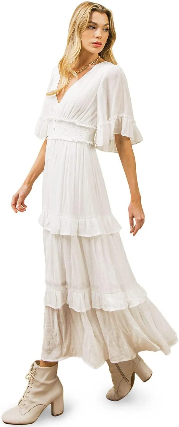 Women's Woven A-line Maxi Dress
