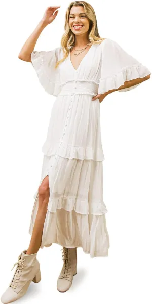 Women's Woven A-line Maxi Dress