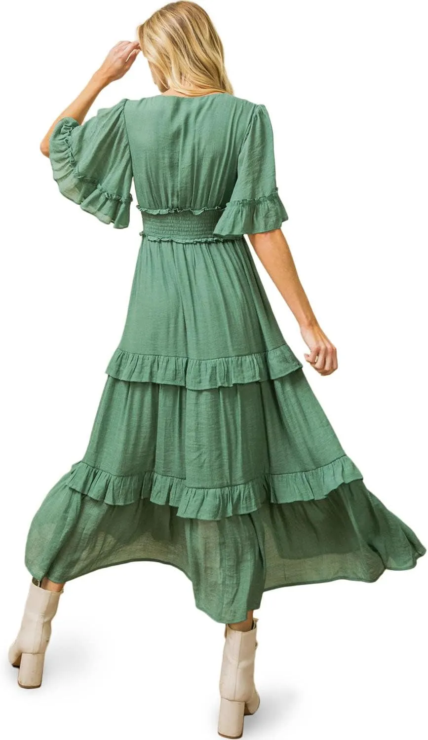 Women's Woven A-line Maxi Dress
