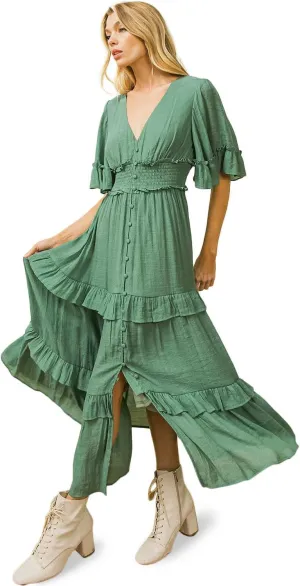 Women's Woven A-line Maxi Dress