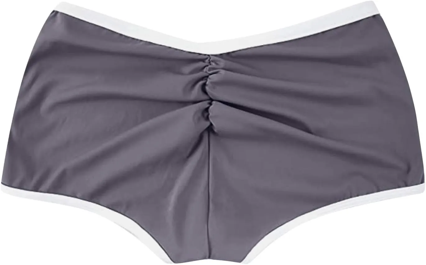 WUAI Women's Workout Yoga Shorts High Waist Stretch Biker Shorts Running Compression TIK Tok Tummy Control Leggings