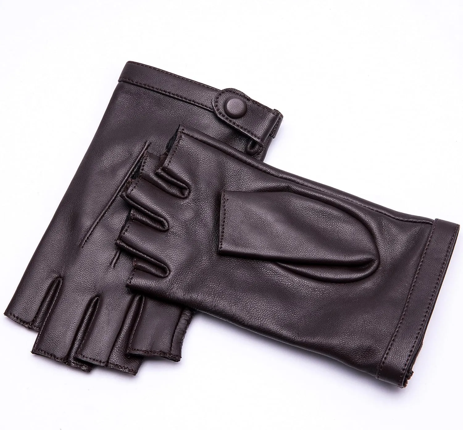 YISEVEN Women's Classic Sheepskin Leather Fingerless Gloves