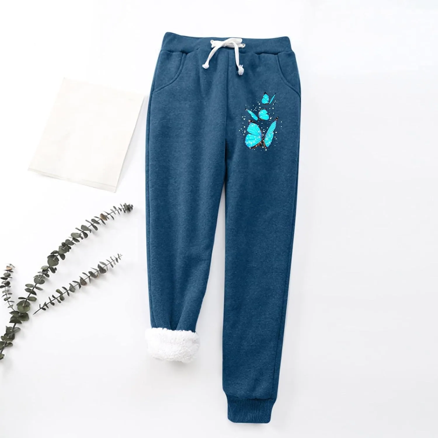 ZYXTIM Womens Sherpa Lined Fleece Sweatpants Drawstring Stretch Cinch Bottom Lounge Trousers Winter Thermal Jogger Pants